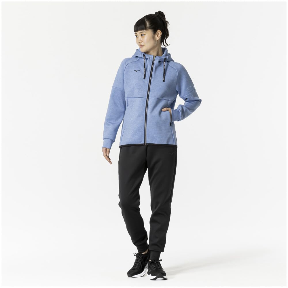 Mizuno Training Wear Stretch Sweat Hoodie for Easy Parisian Blue Size XL Movement, 32MCA330, Heather,