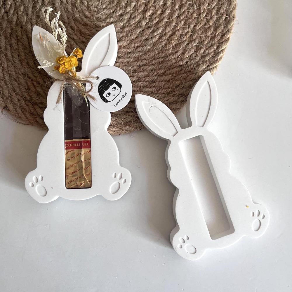 

Rabbit Shape Bunny Candle Holder Mold Handmade Chocolate Holder Casting Molds Gifts C
