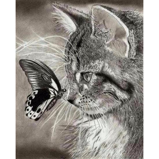 Huacan Diamond Brodery Salg Cats 5D Diamond Painting Full Square Drill Butterfly Cross Stitch