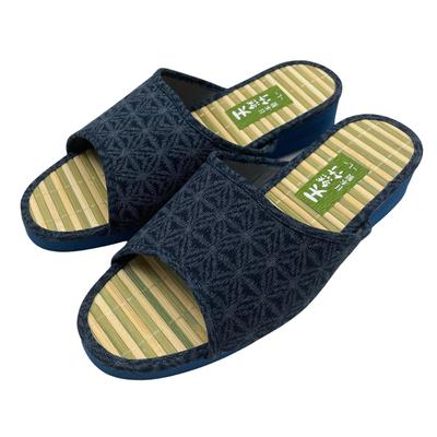 Edoten Shigi Hep Sandalen, mit Bambusoberfläche, Hergestellt in Japan, Leichte Schwammsohle, Herren, Asanoha-Muster, Größe M, 25cm-25.5cm