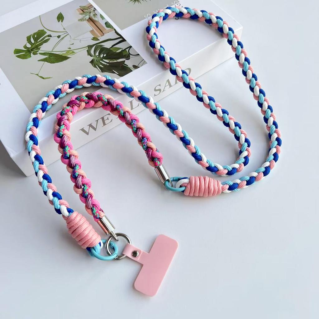 DIY Trzy w Jednym Pleciony Sznurek, Modna Torba na Telefon Komórkowy na Ramię, Długi Sznurek, Wielofunkcyjny Odpinany Krótki Sznurek na Nadgarstek