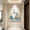 3 Pezzi Arte Murale Vela Nautica Tema Oceano Costiero Decorazione Murale Nave in Legno Scultura da Appendere per Casa sul Lago Soggiorno Camera da Letto