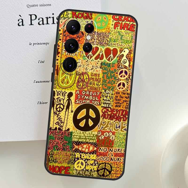 Hippy Hippie Psychedelic Art Peace Phone Case For Samsung Galaxy S25 Ultra S9 S10 S20 FE S21 S22 S23 Plus S24 Ultra Cover Shell