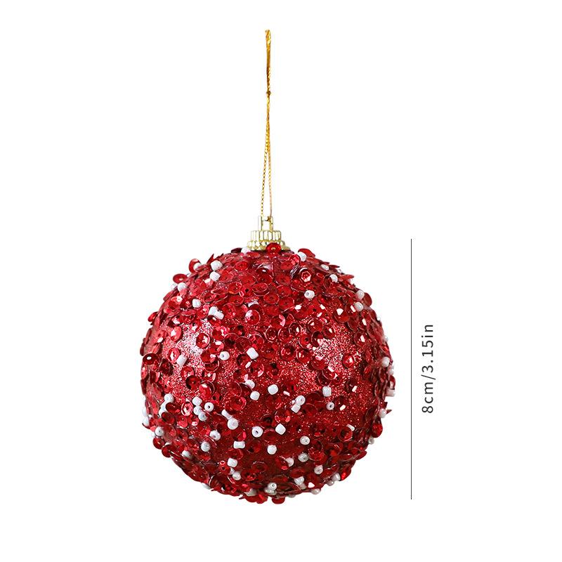 8cm Stoffbezogene Weihnachtskugeln Baumschmuck für Feiertagsdeko Heimparty Geschenk Dekorationen