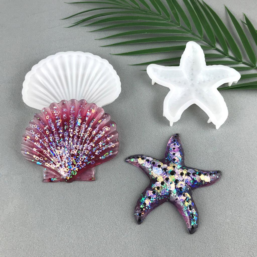 Starfish Wall Hangings Silicone Mold,Seashell Epoxy Casting Mold for Wall Decor