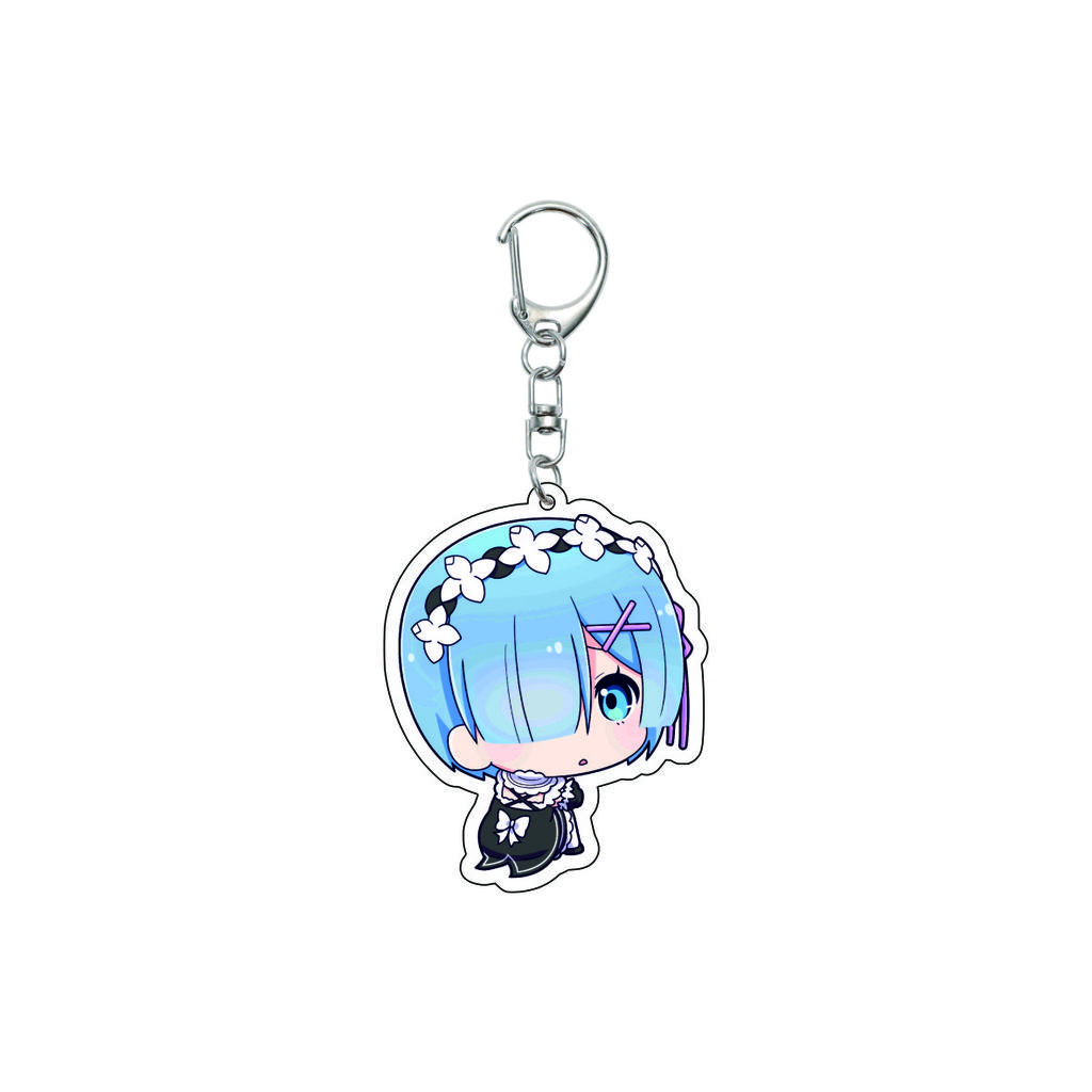 55MM Anime Re:ZERO - Iniziare la Vita in un Altro Mondo Portachiavi Natsuki Subaru Emilia Portachiavi Piastra Modello Acrilica Regali di Natale