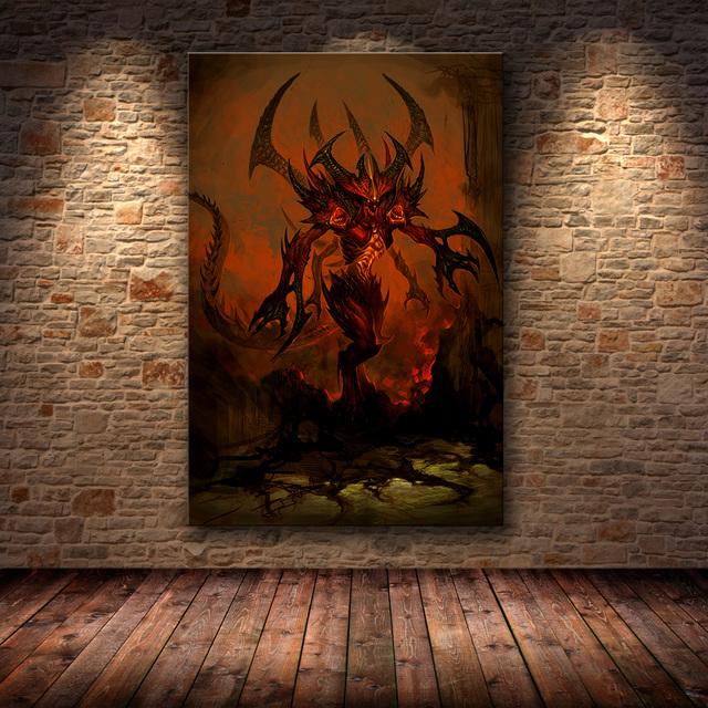 Canvas Game Poster Diablo 3 HD Pictures Art Paintings Canvas Art for Home Decor Painting Wall Art