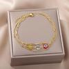 Women’s Colorful Demon Eye & Irregular Pearl Anklet: European & American Style, Personalized Design