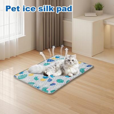 Dog Cooling Mat Summer Cat Cooling Mat Pet Ice Silk Mat Blanket Sofa Breathable Heat-relief Large Dog Pet Mat Foldable