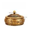 1pc Metal Ashtray Flat Bottomed Ashtray with Lid Desktop Ornament Buddhist Temple Utensils Incense Burner Home Decoration