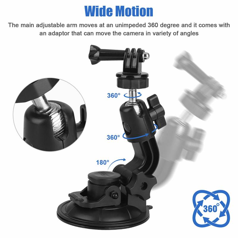 Action Kamera Saugnapfhalterung 360 Grad Auto Windschutzscheiben Kamera Halter Stativadapter Kompatibel