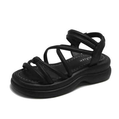 Modische Römersandalen für Damen 2024 Sommer Neu Weiche Sohle Oberbekleidung Damen Keilschuhe Mode Lässige Designerschuhe für Damen