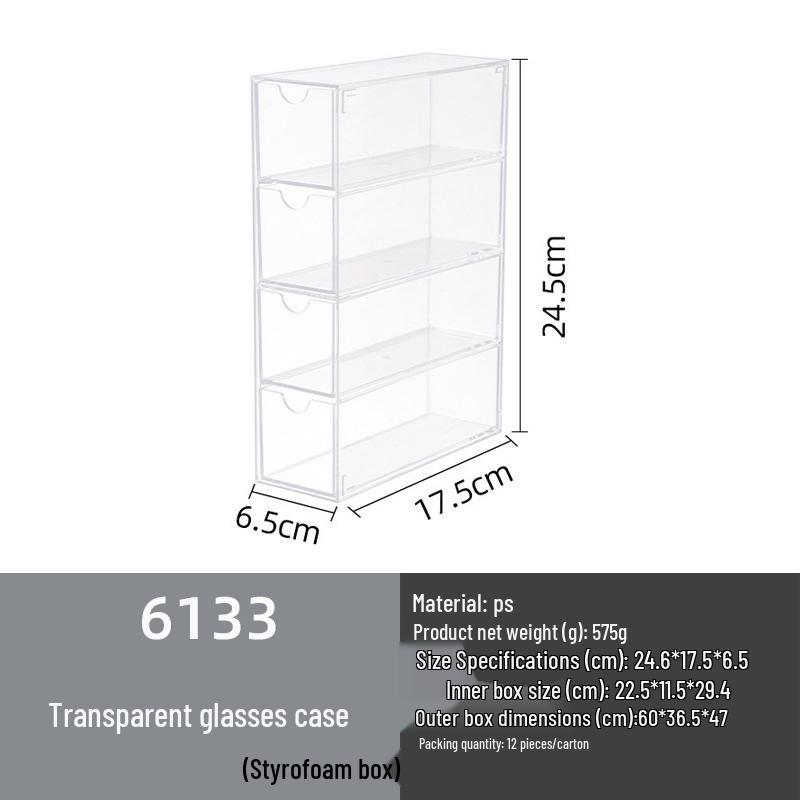 Grenzüberschreitende Sonnenbrillen Acryl Aufbewahrungsbox: Mehrschichtiges Desktop-Schubladen-Ausstellungsregal Staubdichtes Regal
