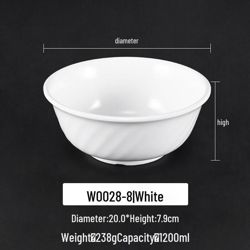 Sweet Elegant White Melamine Noodle Bowl