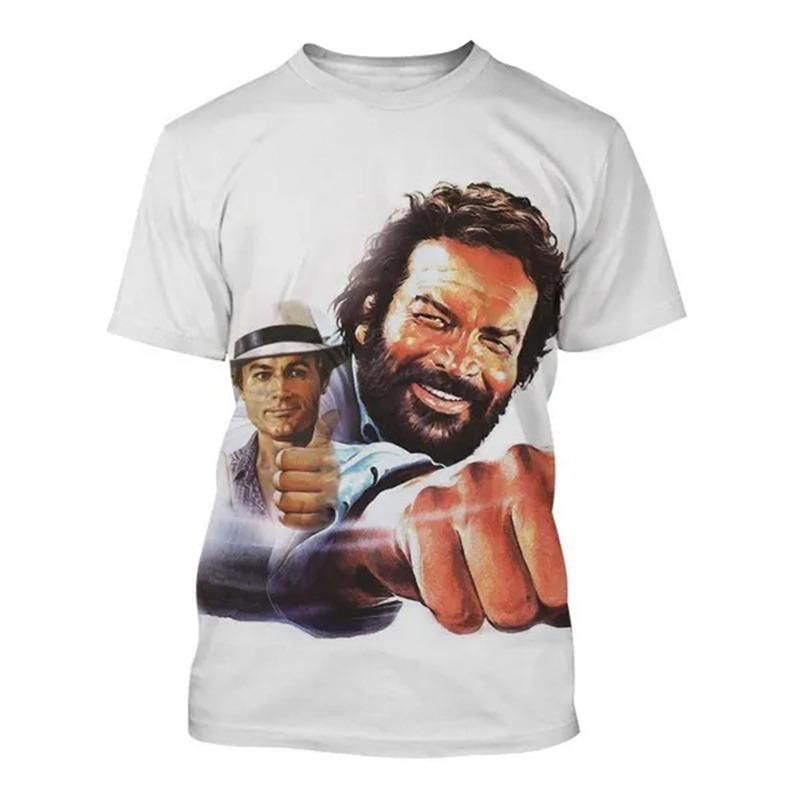 Bud Spencer Terence Hill Bedruckte T-Shirts Herren Damen Mode Streetwear Oversized Kurzarm T-Shirt Kinder T-Shirts Oberteile Kleidung