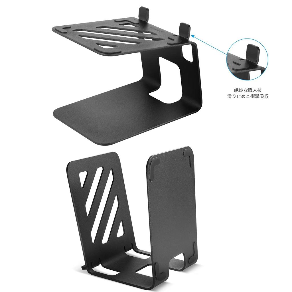VAYDEER Tabletop Speaker Stands, Compact, Specially Inclined Design, Black [Set of 2]