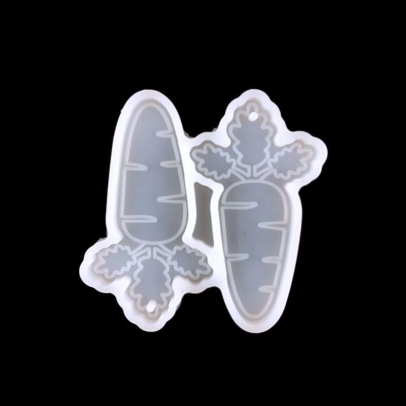 

1 шт. Форма для підвіски для сережок. DIY. Кролик, морква, яйце. Багаторазові інструменти для шоколадного торта. Глиняна форма. Пасхальна серія. Силікон.