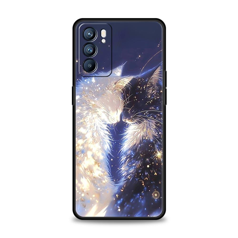 Cartoon Kunst Telefoonhoesje Voor Oppo Reno 13 12 11 10 7 F Find X5 X6 A98 A80 A79 A78 A57 A54 A31 A17 Pro 5G Zachte TPU Cover Fundas Tas