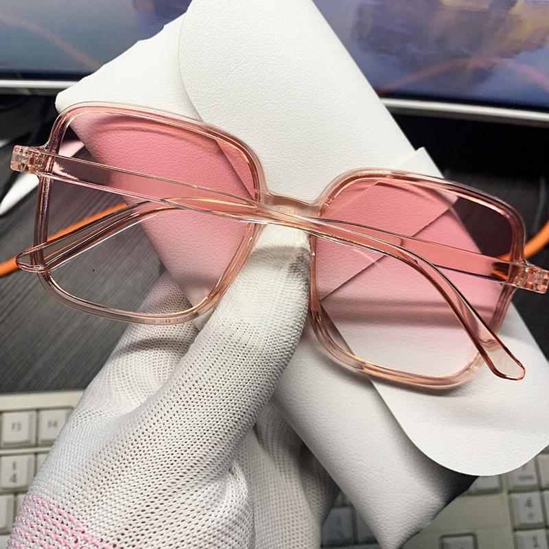New Women'S Large Frame Square Sunglasses Women Fashion Transparent Film Sun Glasses Summer Trend Eyewear Uv400