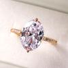 New Luxury Oval Cubic Zircon Wedding Engagement Rings for Women Simple High Quality Silver Color / Gold Color Classic Jewelry