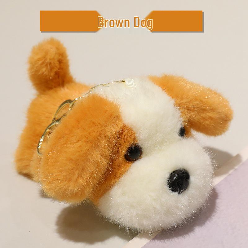 Puppy Plush Dog Doll Keychain Charm - Small Desk Companion Toy for Girls