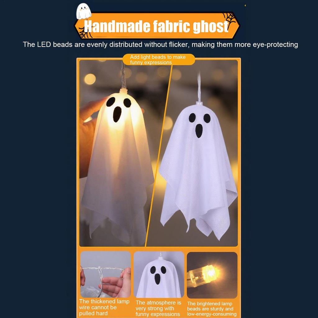 Ghost Lights Halloween Ghost Lights Outdoor Decor 10 Pieces 8 Modes Ambient Lighting For Home Outdoor Patio Porch Yard Garden