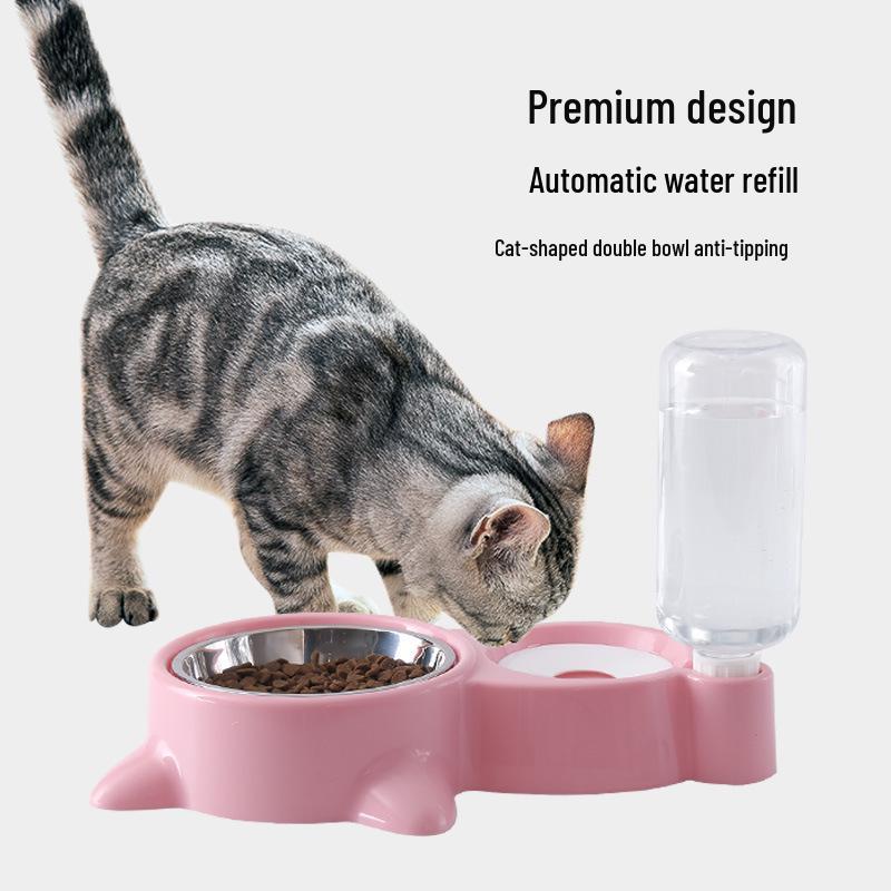 Pet Water & Food Dispenser: No Mess Cat & Dog Bowl