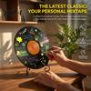 Personalized Vinyl Record Gift DIY Graffiti Clock Ornament, Reusable Blank Acrylic Retro Tabletop Decorative Display Wall Decor with Stand,