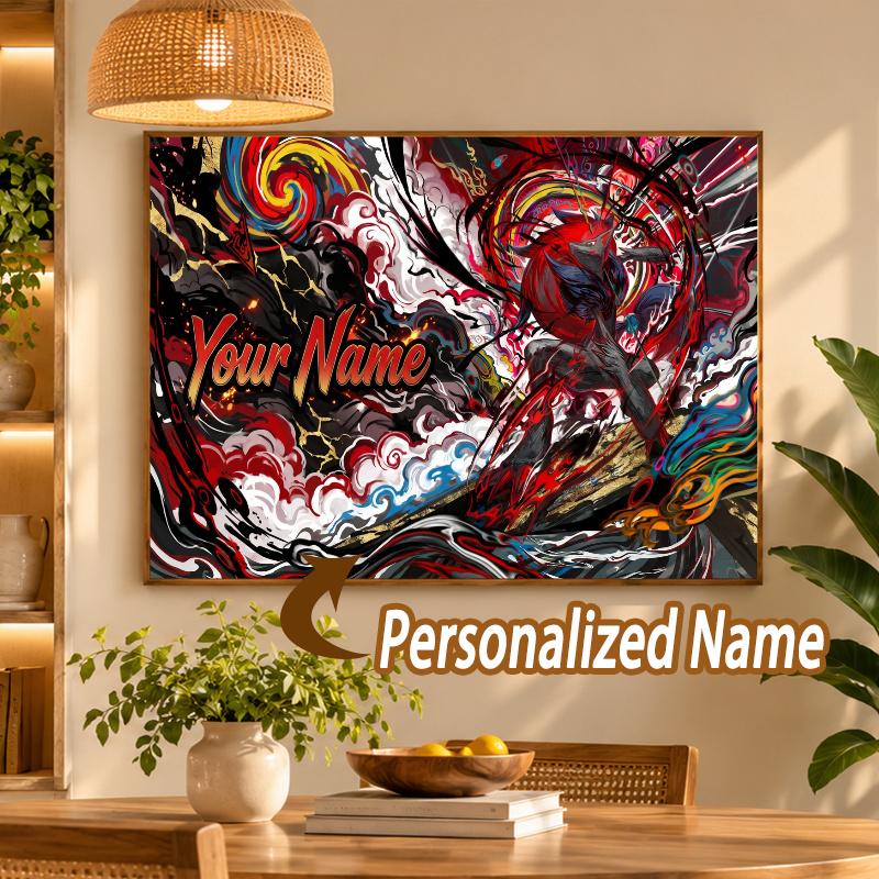Zoroark Custom Name Diamond Painting Personalized 5D Full Drill DIY Diamond Art Home Decor