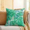 Tropical Palm Leaves Cushion Cover Silky Short Plush Invisible Zipper Dustproof Sofa Pillow Case For Home Decor