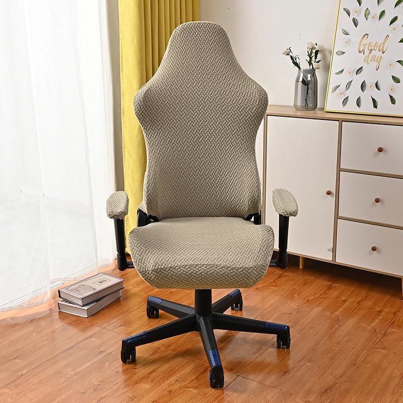 Jacquard Gaming Chair Cover Computer Chair Seat Protector Washable Case Elastic Office Cheap Chair Cover with Armrest Covers