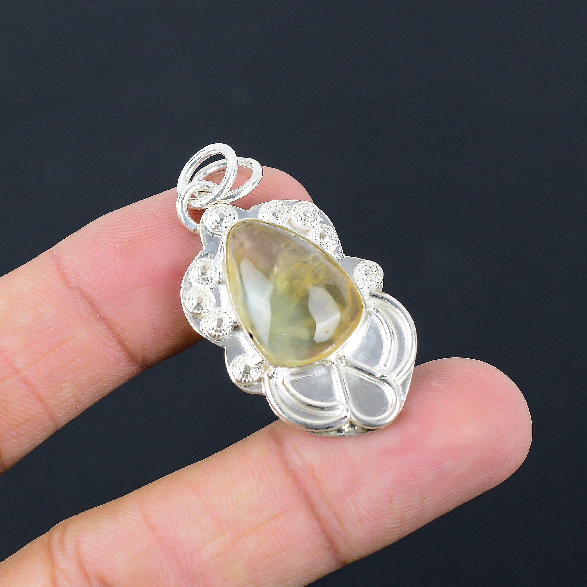 Sisters Day Deal Sterling Silver Natural Golden Rutile Wedding Pendant Jewelry