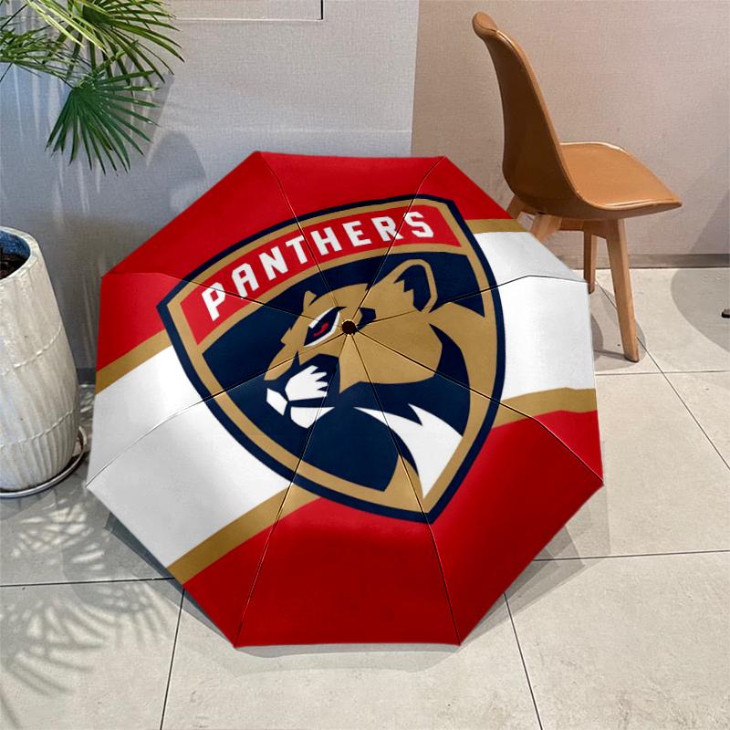 Florida Panthers Fashionable Automatic Opening/Closing Folding Umbrella. Portable and Foldable, Ideal for Gift, Travel, and Daily Use