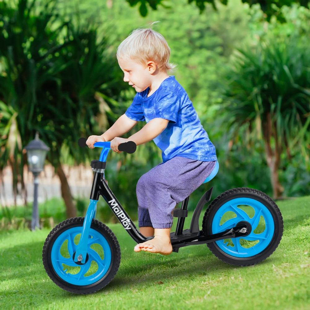 Malplay 12 Inch EVA Wheels Kids Balance Bike Black And Blue