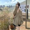 European and American Style Lace-up Bathrobe Style Knitted Sweater Women's Autumn and Winter Lazy Style Loose Sweater Jacket Medium and Long Cardigan