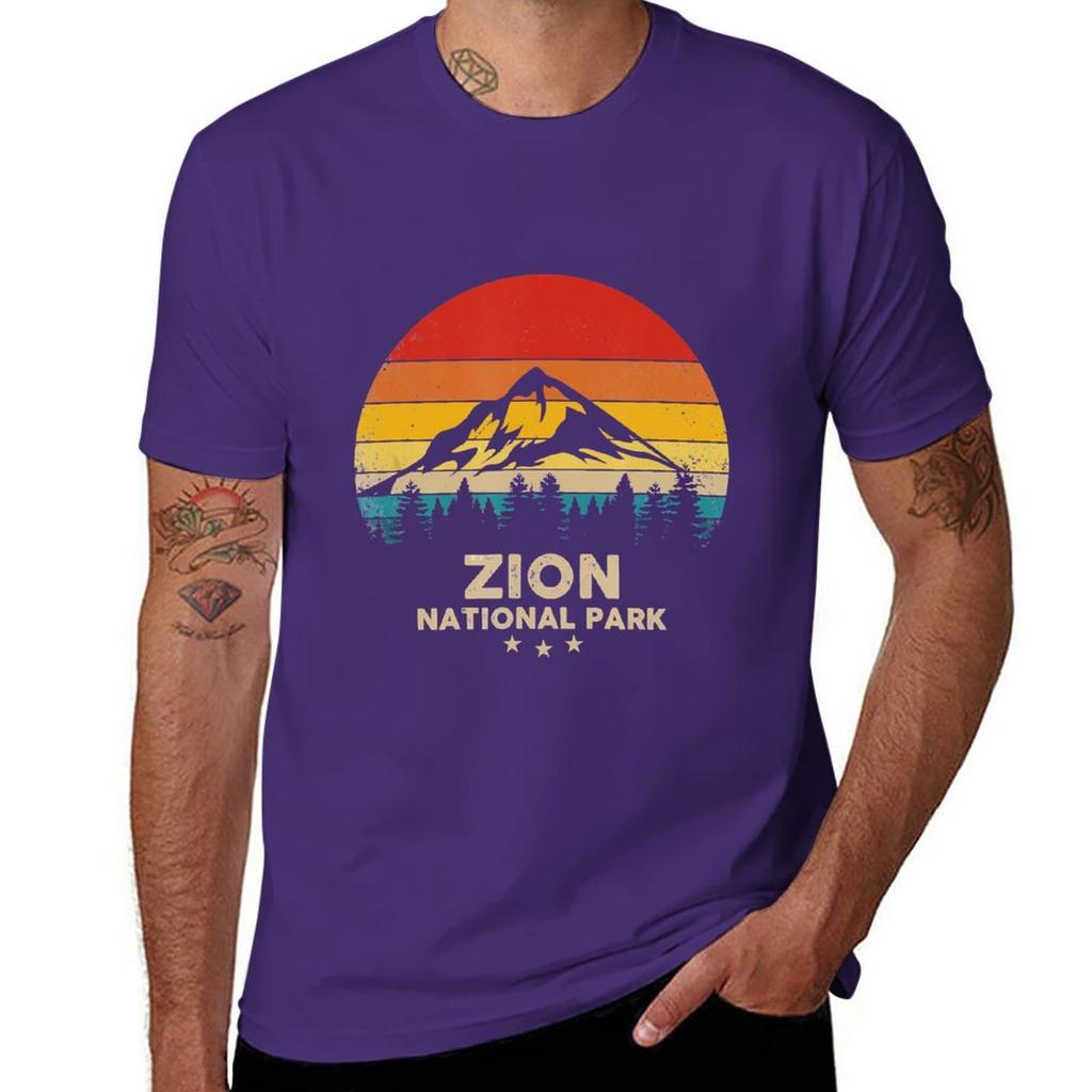 Vintage Zion  National Park Retro Souvenir TShirt Cute Tops Hippie Clothes Mens Clothing