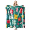Christmas Themed Flannel Fleece Blanket Nap Throw Customizable Home Use