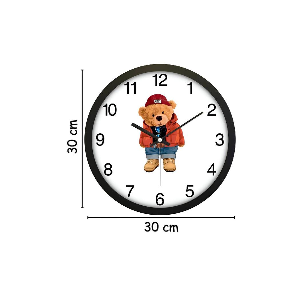 30 Cm Real Glass Flow White Wall Clock With Seconds