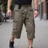 Pantalones Cargo 3/4 para Hombre - Pantalones Cortos de Trabajo Holgados Estilo Vintage con Múltiples Bolsillos