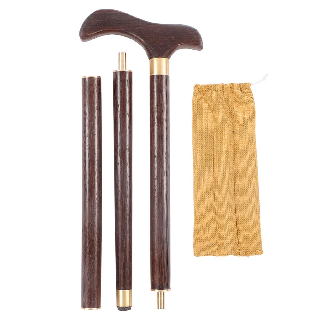 Detachable Wenge Walking Stick Elderly Elegant Ergonomic Walking Cane for Rehabilitation Stroll
