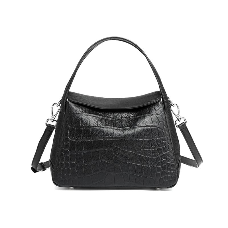 

Hifashi Cowhide Genuine Leather Tote Handbags For Women 2026 Luxury Designer Crocodile Pattern Ladies Shoulder Crossbody Bags чёрный