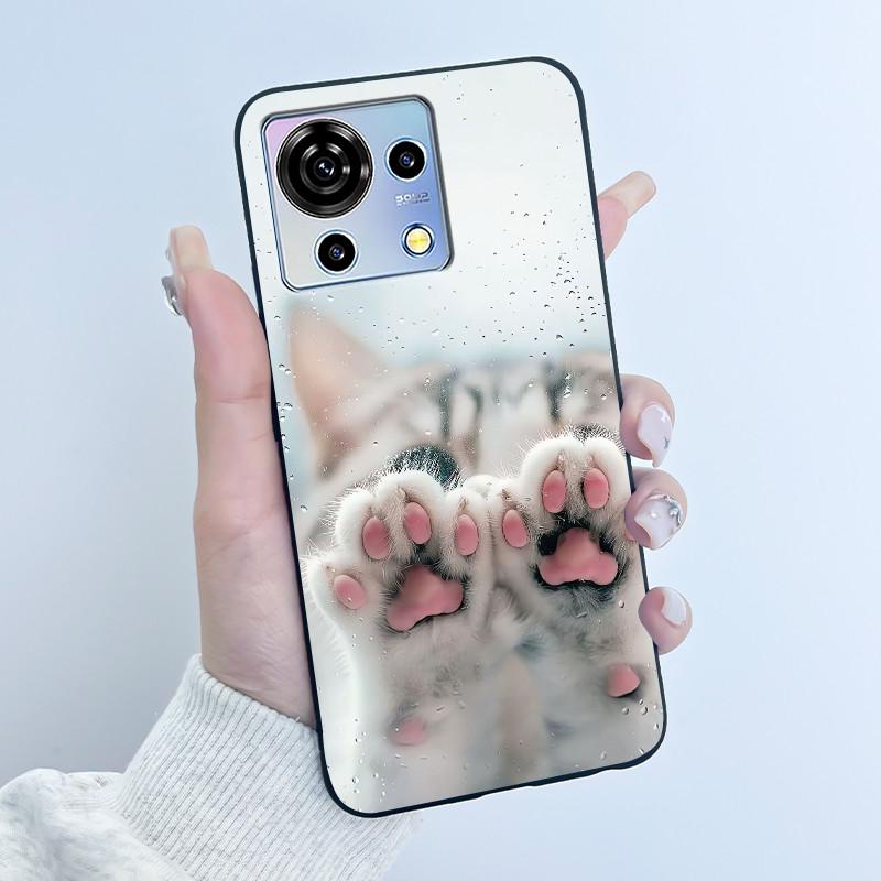 For ZTE Blade V50 Vita Case Black TPU Silicone Luxury Cute Cool Flower Phone Cases for Blade V 50 Vita V50Vita Bumper Soft Cover