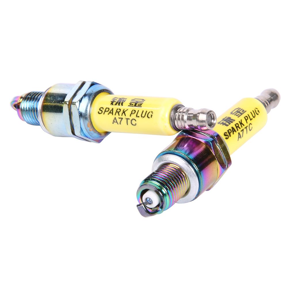High Performance A7TC Spark Plug 1/3-Electrode Motorcycle Spark Plug for GY6 50cc-150cc Engines 50cc-125cc Horizontal Engines