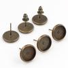 8/10/12mm 50 Stück/Los 8 Farben Beschichtet Hohe Qualität Edelstahl Eisen Ohrstecker(mit Ohrstöpsel) Basis, Passend für 10mm Glascabochons