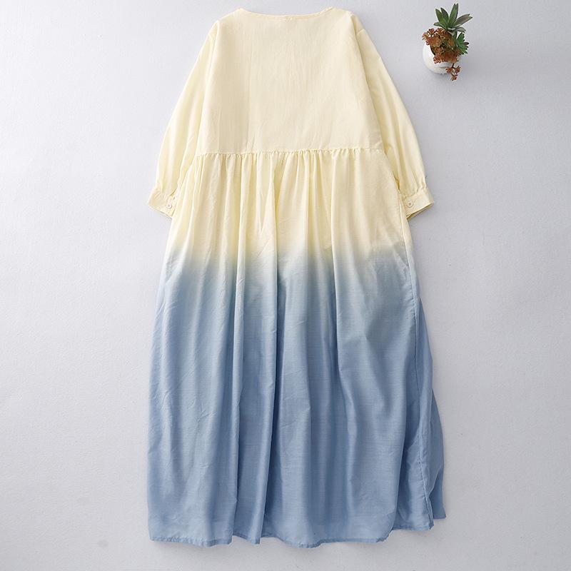 

Пастельное платье-градиент из рами двойного слоя - Летняя коллекция 2025 XXL