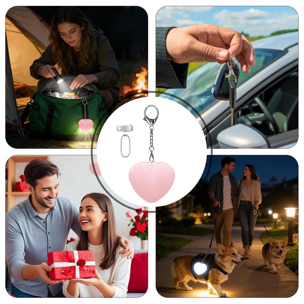 Mini-Portemonnaie Herz-LED-Licht Handtaschenlampe Sensoraktiviert Tragbar Automatische Beleuchtung Tasche Licht für Frauen Mutter Freunde