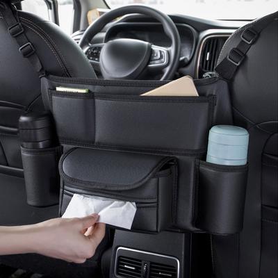 Einstellbare Auto-Aufbewahrungsbox mit hoher Kapazität Rücksitz-Kofferraum-Organizer Mehrzweck PU-Leder Auto-Sitzlehnen-Organizer mit Tasche