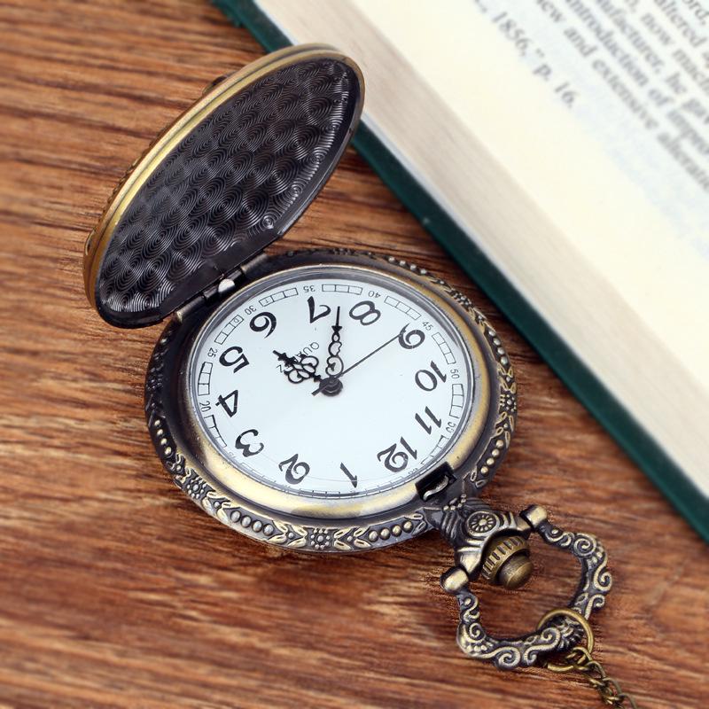 Antique Bronze Hammer & Sickle Pocket Watch with Earth Relief and Wheat Ears Design 1051