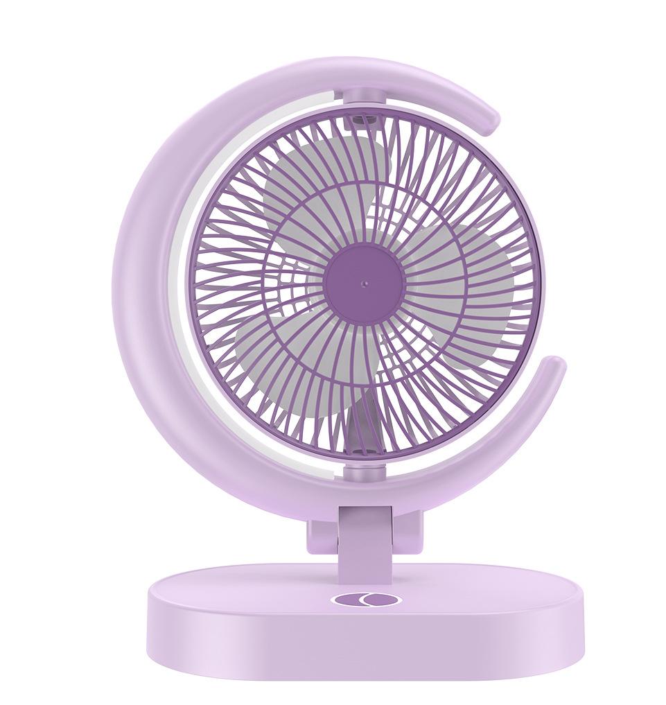 

Desktop Foldable Cooling Fan With Nightlight Rechargeable Fan Cooling Portable Air Conditioner Usb Ventilation Fan Electric Fan фіолетовий