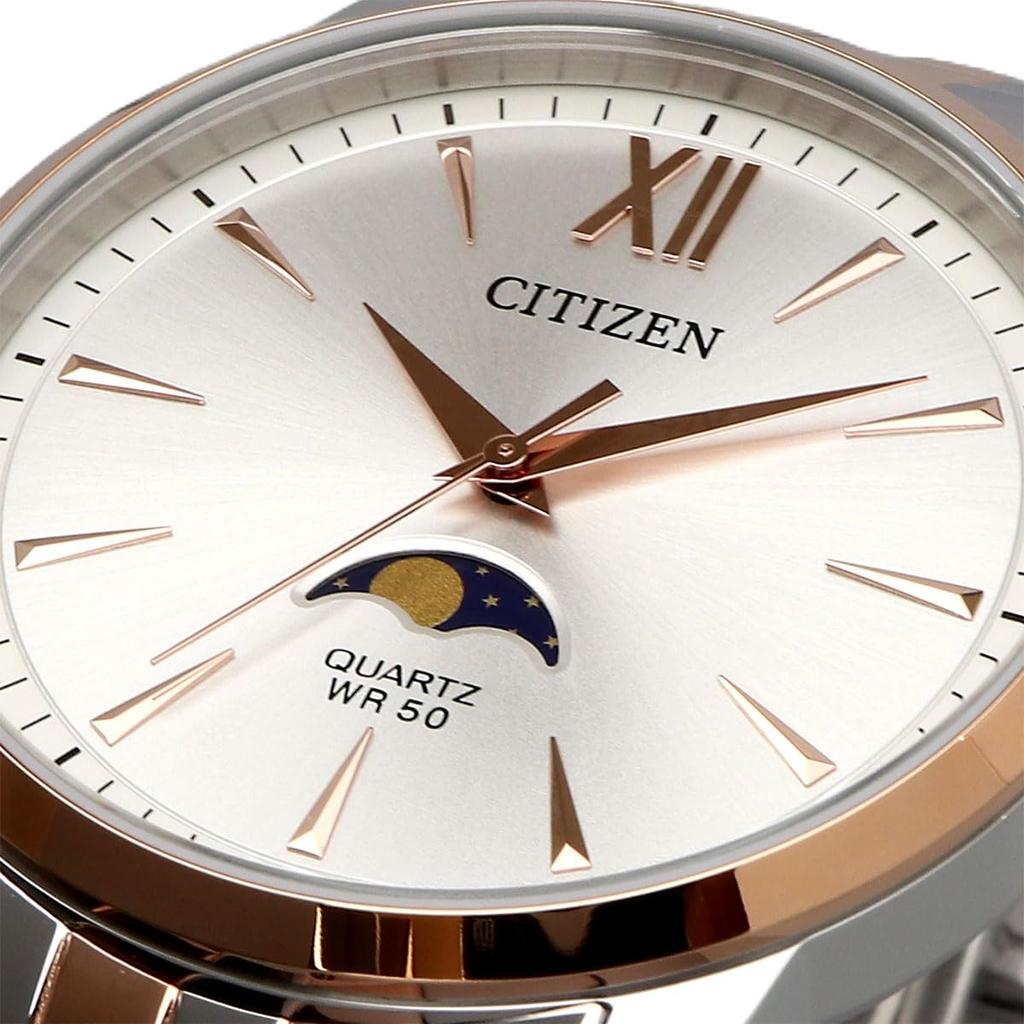 CITIZEN Moon Phase Analog Quartz Watch Silver and Pink Gold Men's AK5006-58A (Overseas Model) [Used]